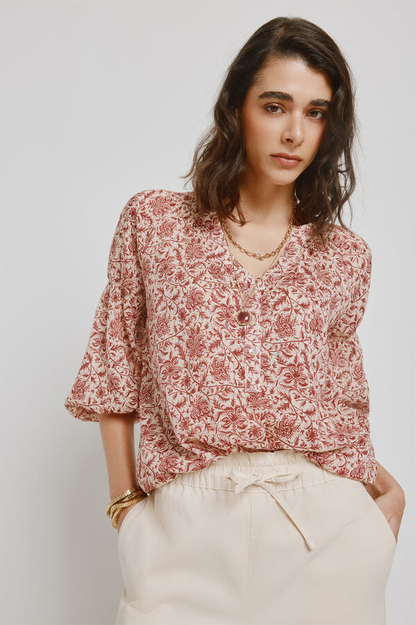 Milano Blusa estampada Vino
