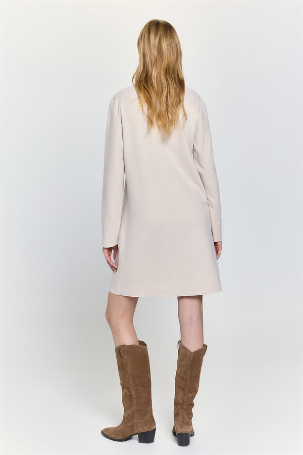 Milano Vestido básico de tecido plush Bege