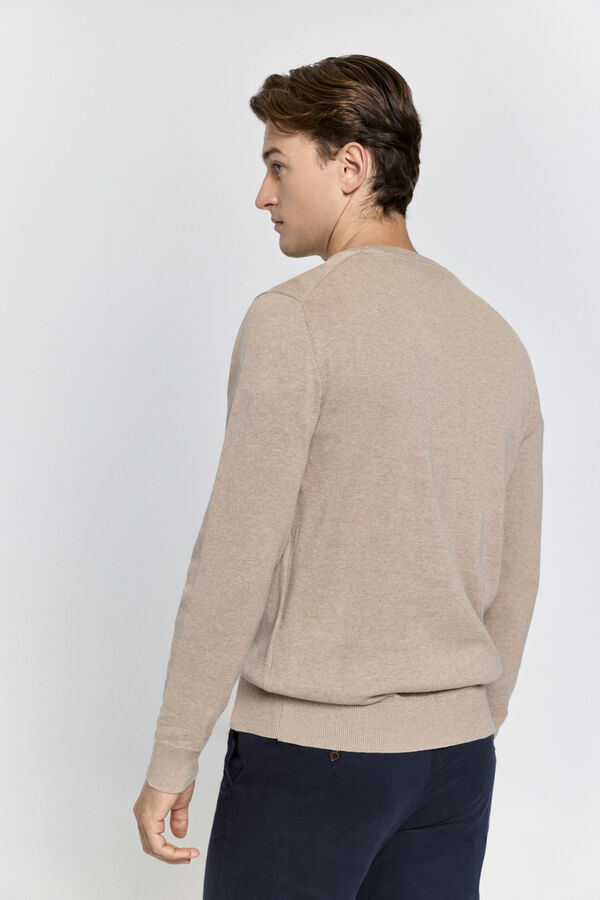 Pedro del Hierro Jersey básico cuello caja Beige