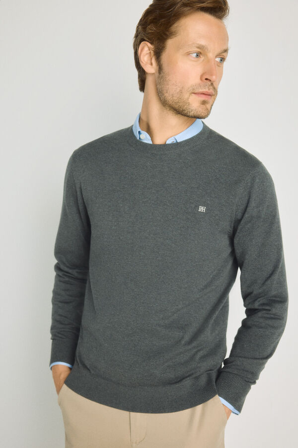 Pedro del Hierro Camisola gola caixa Cinzento oscuro
