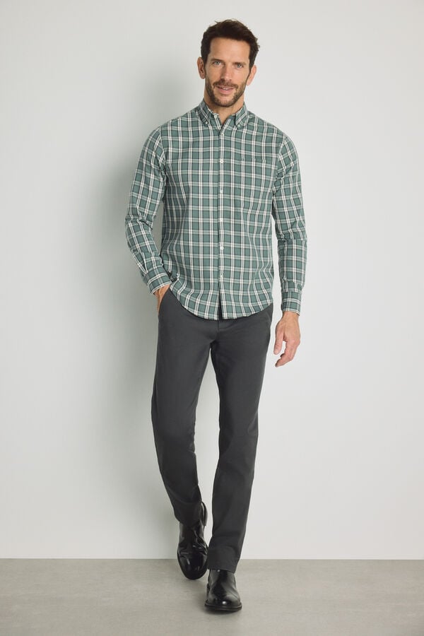 Milano Camisa cuadros manga larga Azul