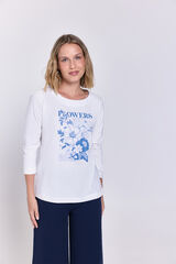 Milano T-shirt de manga com manga francesa Marfim