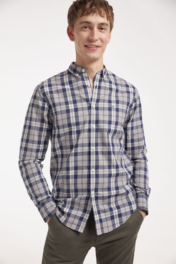 Fifty Outlet Camisa Twill Cuadros Gris
