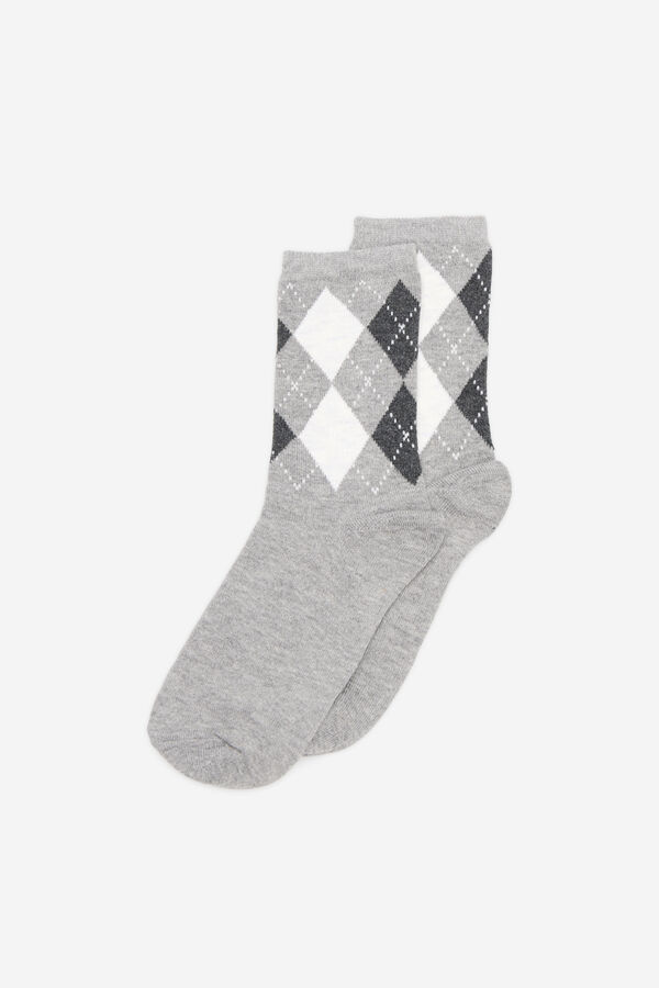Milano Meias Rhombus Cinza claro