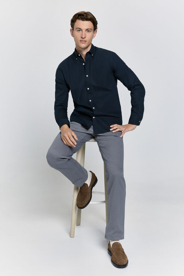 Pedro del Hierro Camisa lisa com caimento relaxado Marinho