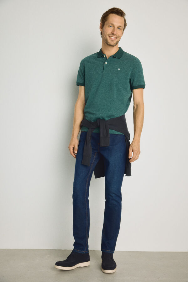 Pedro del Hierro Polo de manga curta Verde escuro
