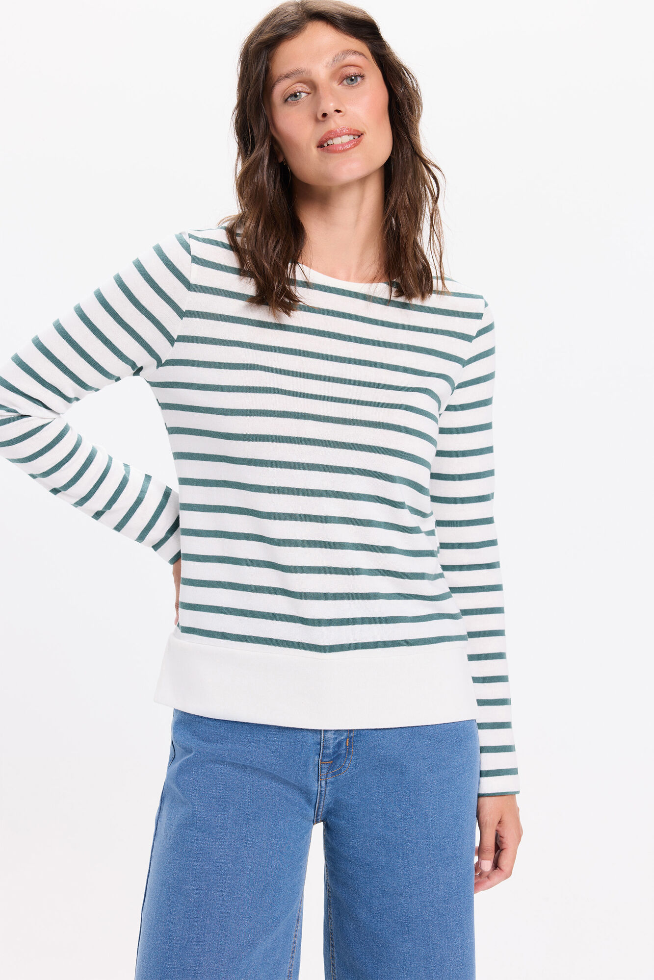 Milano Camiseta de rayas calidad heavy cotton de manga larga