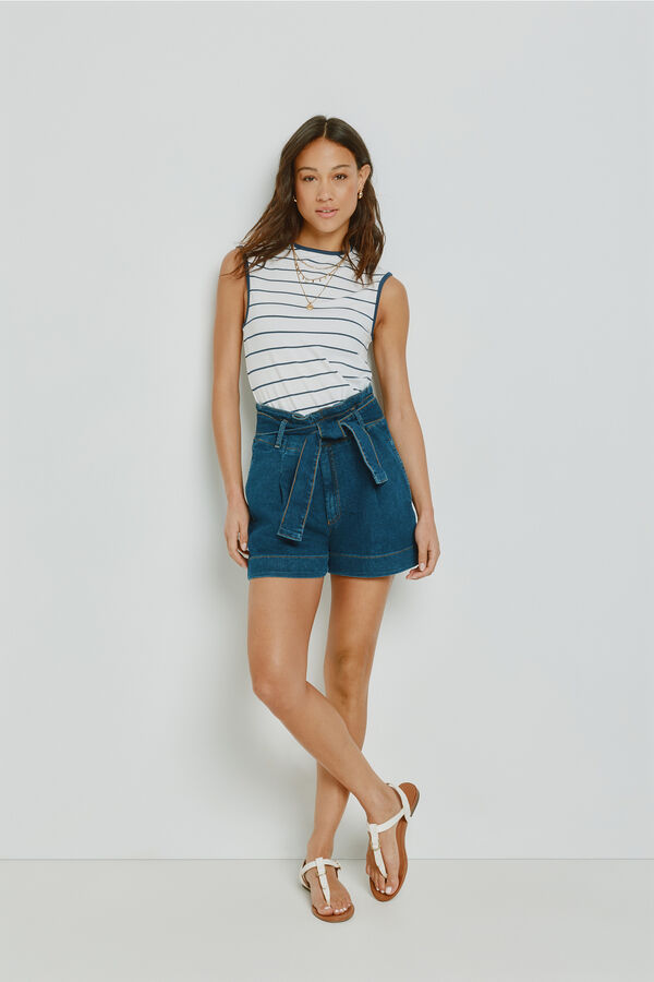 Milano Camiseta rayas manga corta Blanco