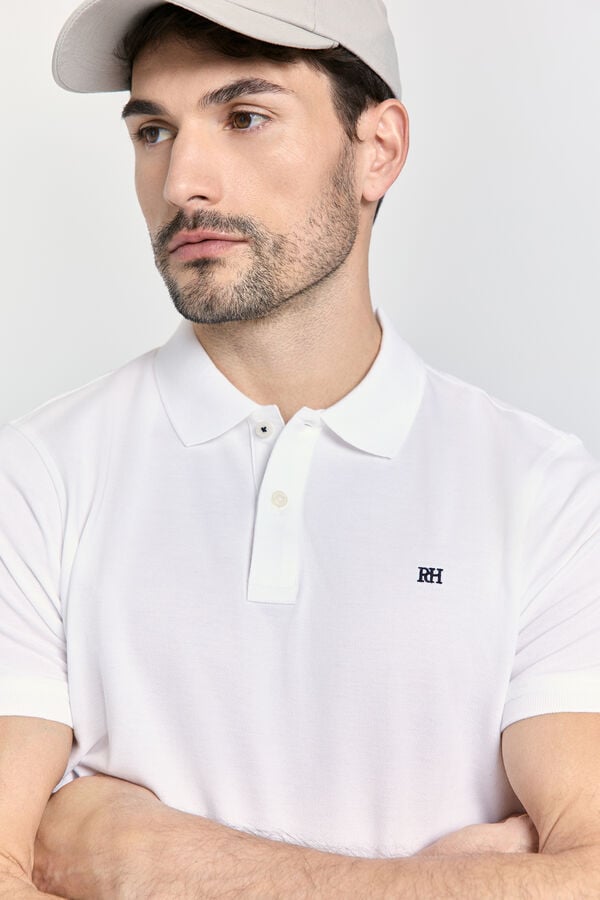 Pedro del Hierro Polo b&aacute;sico manga curta Branco