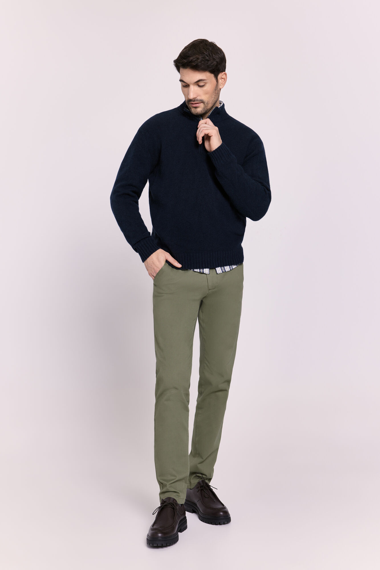 Milano Jersey de punto media cremallera