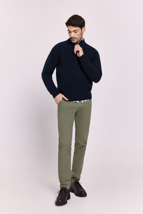 Milano Casaco de malha de malha com meia fecho-éclair Marinho