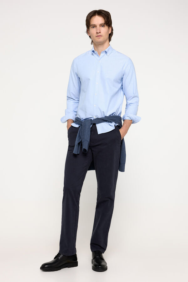 Pedro del Hierro Camisa Oxford Lisa Azul