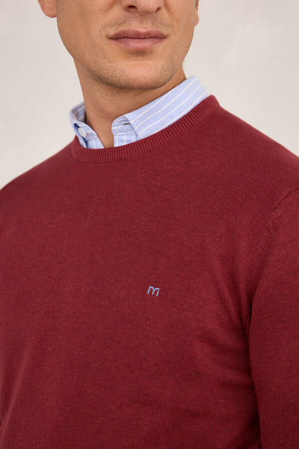 Milano Camisola básico redondo Bordeaux
