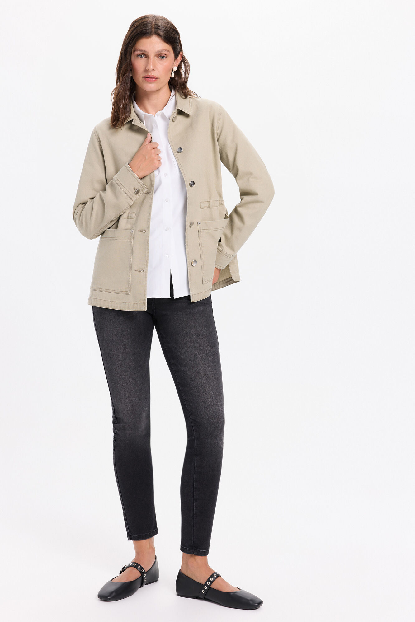 Milano Casaco safari de algod&atilde;o lavado