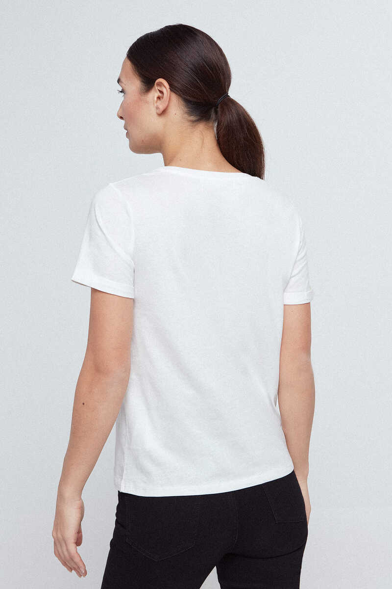 Fifty Outlet T-shirt print flocagem Branco