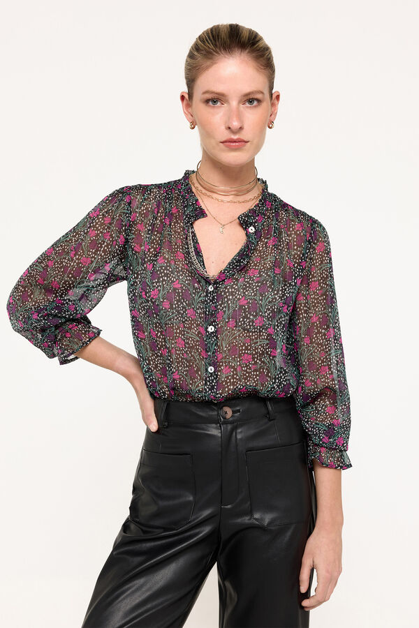 Milano blusa de chiffon lurex Multicolor