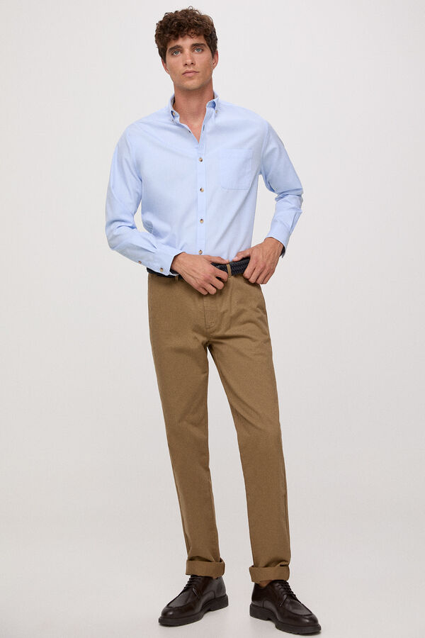 Fifty Outlet Camisa Oxford Lisa Azul Claro