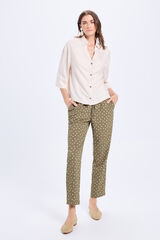 Milano Calças fluídas estampadas Cáqui escuro