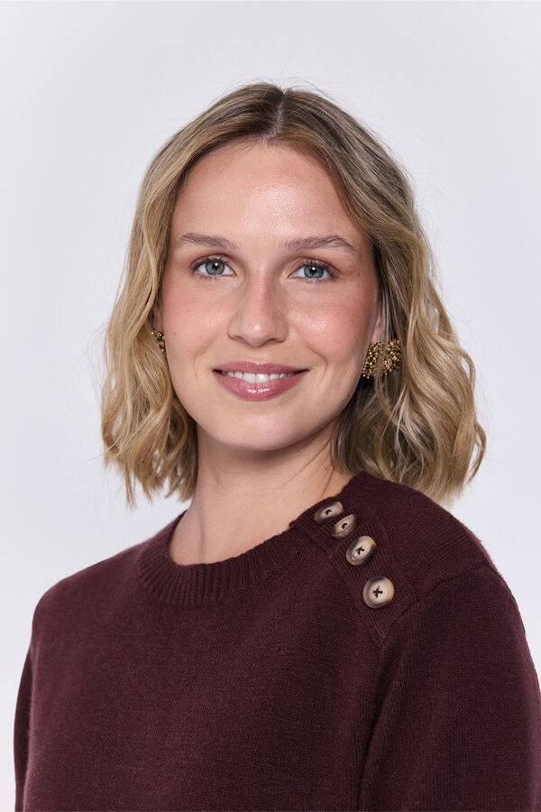 Milano Vestido malha com gola caixa Vinho