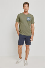 Pedro del Hierro T-shirt de manga curta estampada C&aacute;qui escuro