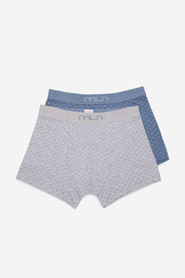 Fifty Outlet Pacote de boxers com logo Milano Cinza medio