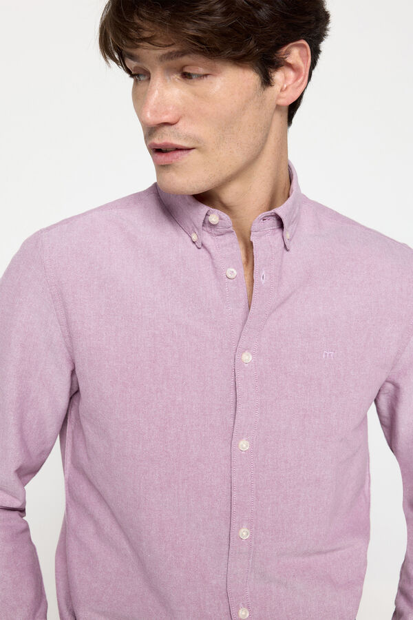 Milano Camisa oxford lisa P&uacute;rpura
