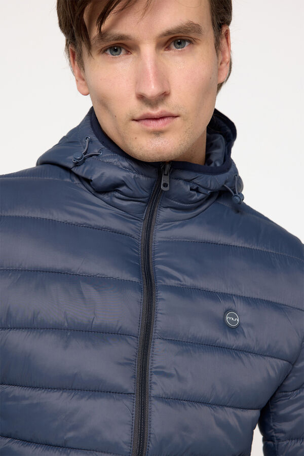 Milano Jaqueta acolchoada com capuz Cinza medio