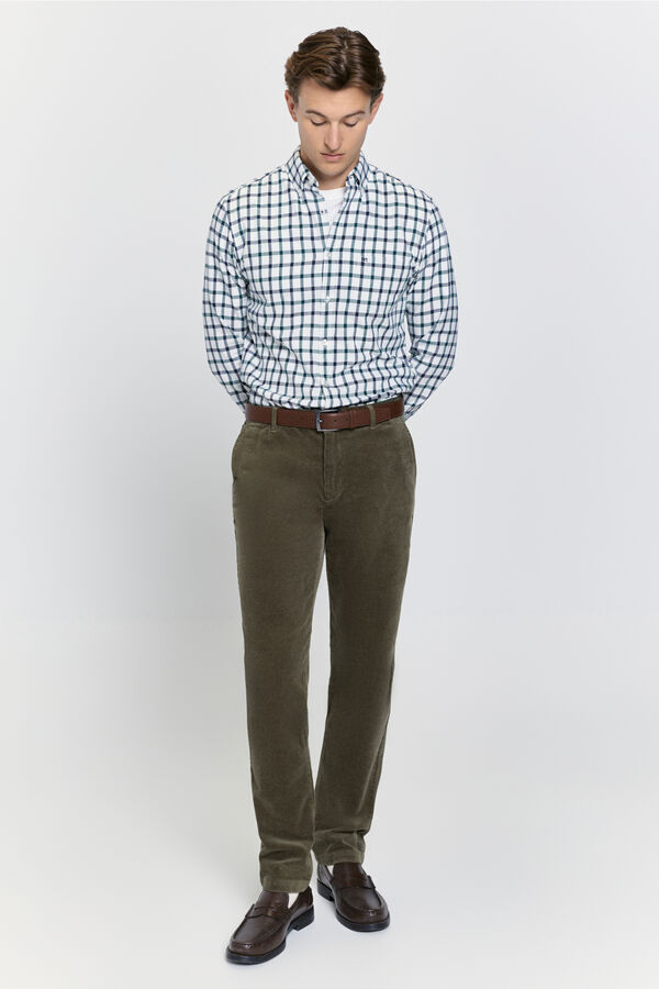 Milano Calças chino com ajuste confortável Cáqui escuro