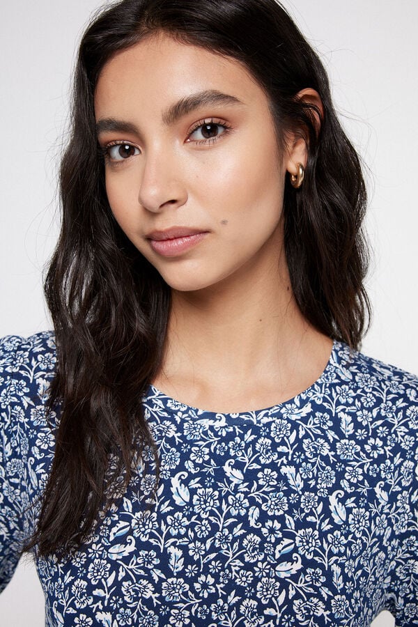 Milano Camisola estampada nos punhos Estampado azul