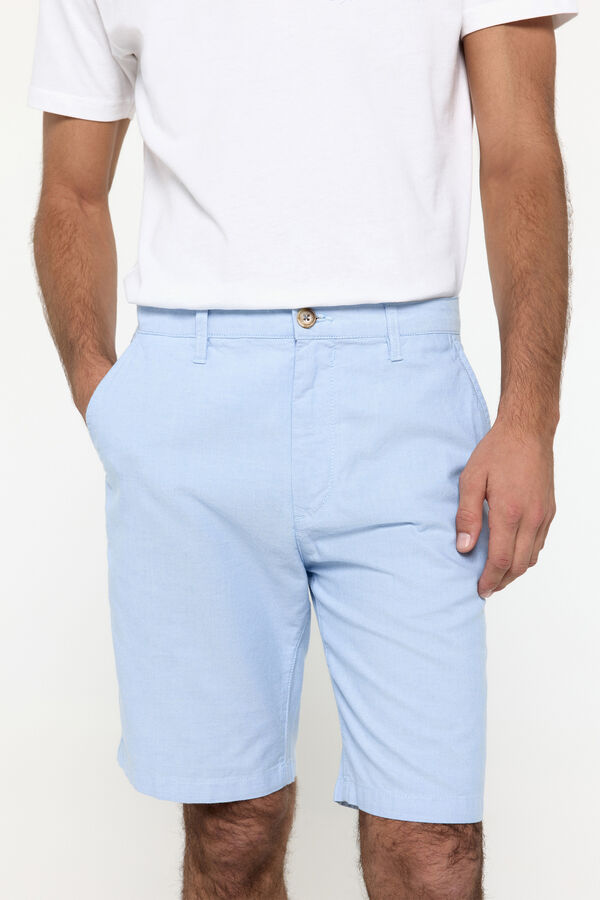 Fifty Outlet Bermudas oxford de algodão Azul indigo