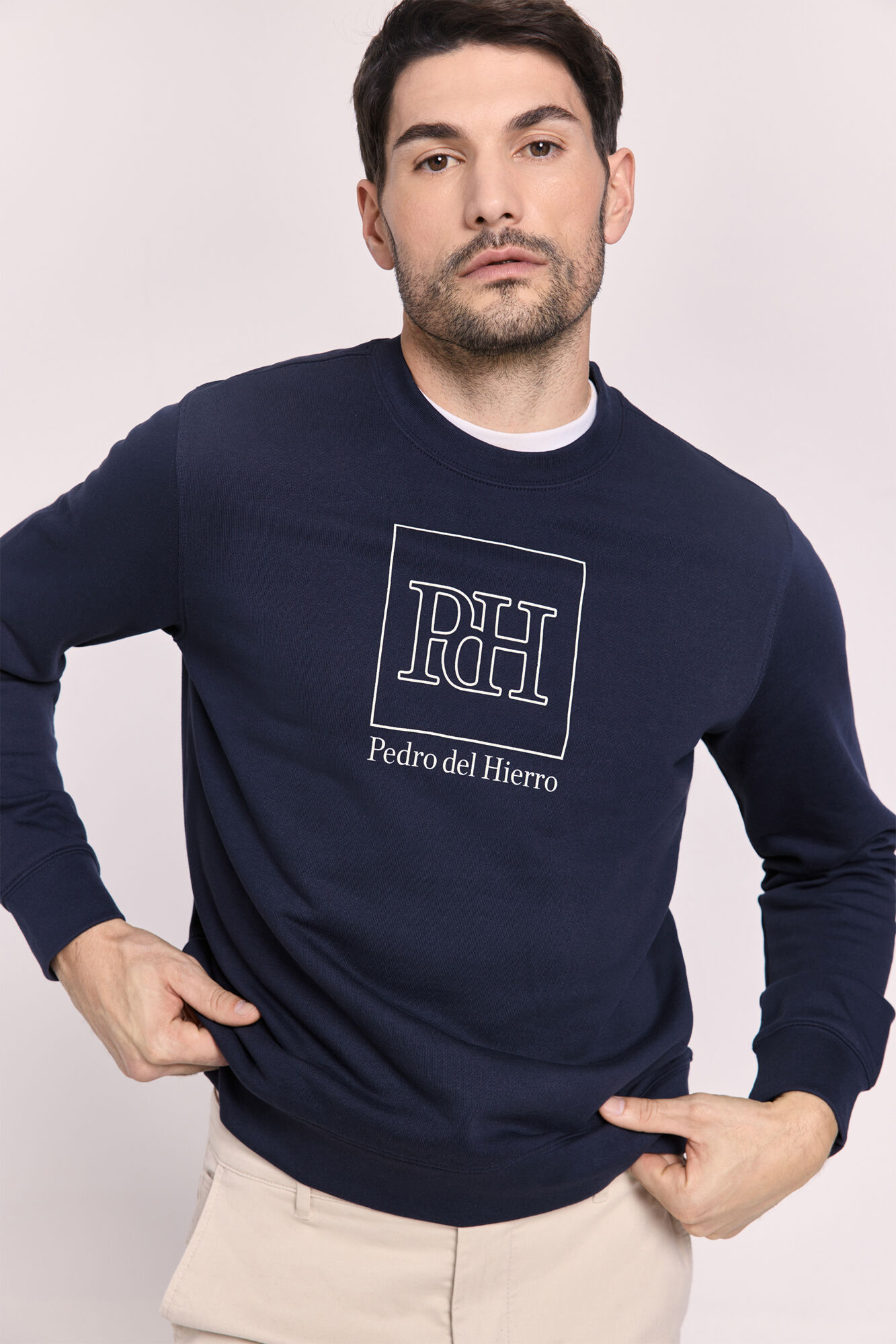Pedro del Hierro Sudadera cuello redondo con logo