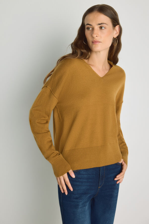 Milano Jersey cuello polo Marr&oacute;n
