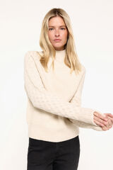 Milano Su&eacute;ter grosso de fio lurex perfurado Marfim