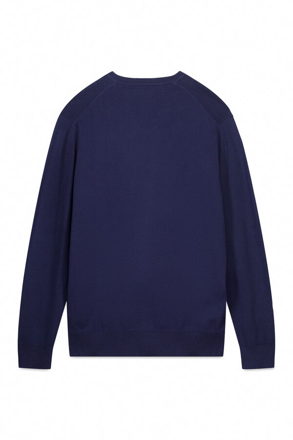 Pedro del Hierro Jersey b&aacute;sico cuello pico Navy
