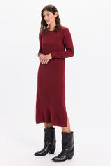 Milano Vestido midi de malha Bordeaux