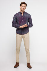 Milano Camisa Twill Cuadros Azul