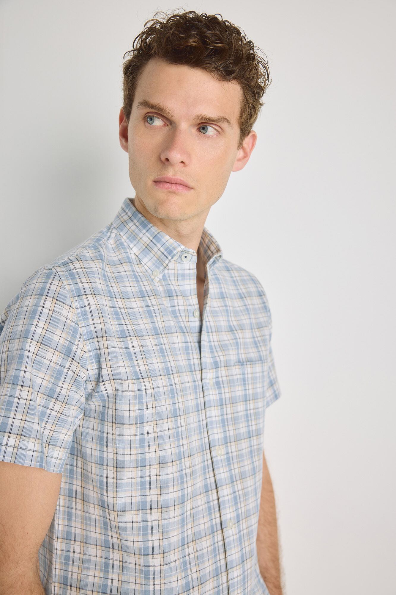 Pedro del Hierro Camisa cuadros manga corta
