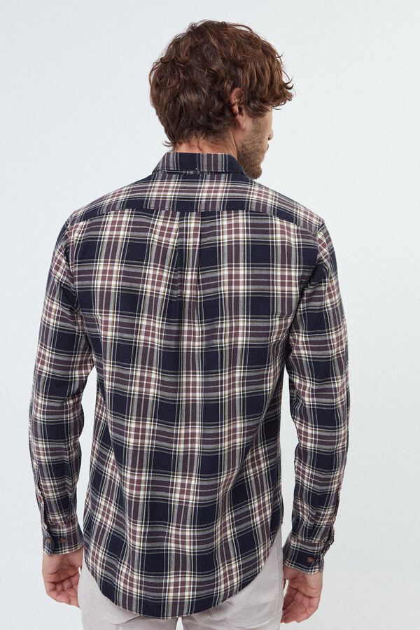 Fifty Outlet Camisa Twill Cuadros Marrón