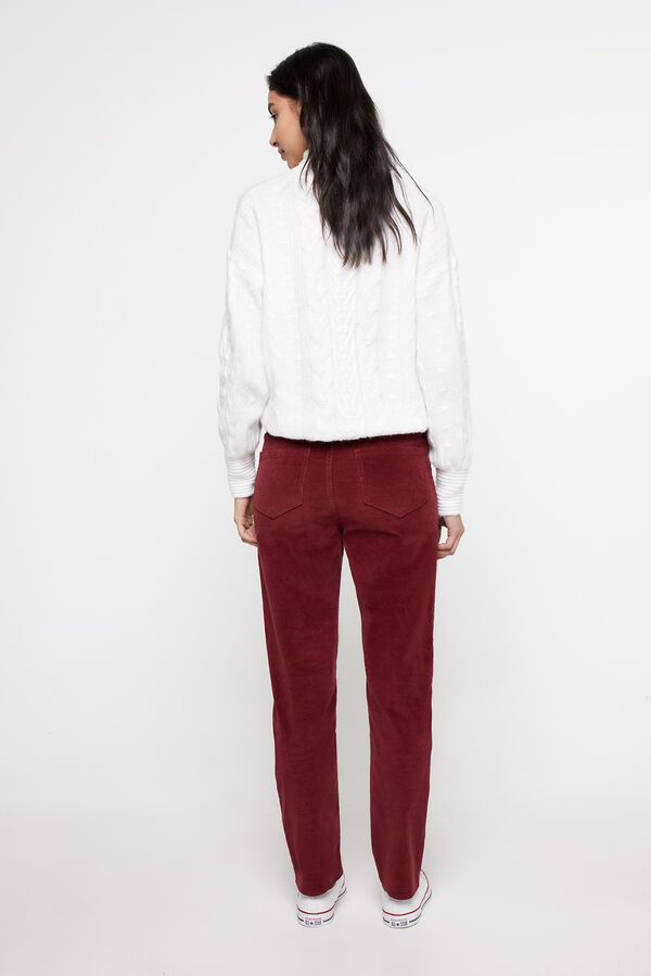 Milano Cal&ccedil;as de bombazina Vermelho