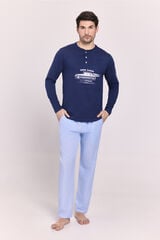 Milano Pijama punto y tela Navy