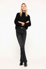 Milano Jersey grueso calado hilo lurex Negro