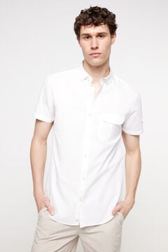 Fifty Outlet Camisa Popelín lisa. Blanco