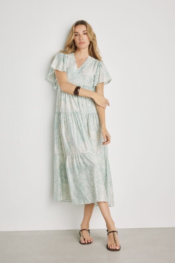 Milano Vestido com decote em bico Verde