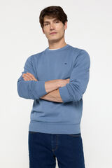 Milano Camisola b&aacute;sica com gola redonda Azul claro