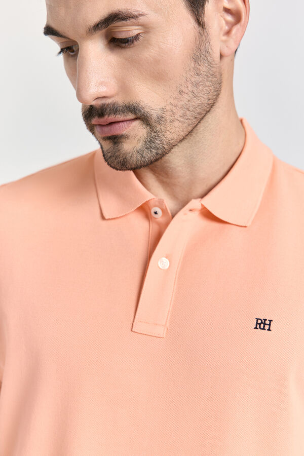 Pedro del Hierro Polo b&aacute;sico manga curta Laranja