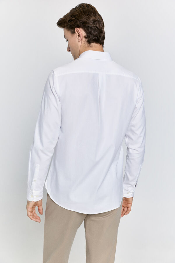 Pedro del Hierro Camisa lisa relaxed fit Blanco