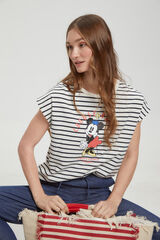 Milano T-shirt riscas licenciada da Minnie Mouse Estampado branco