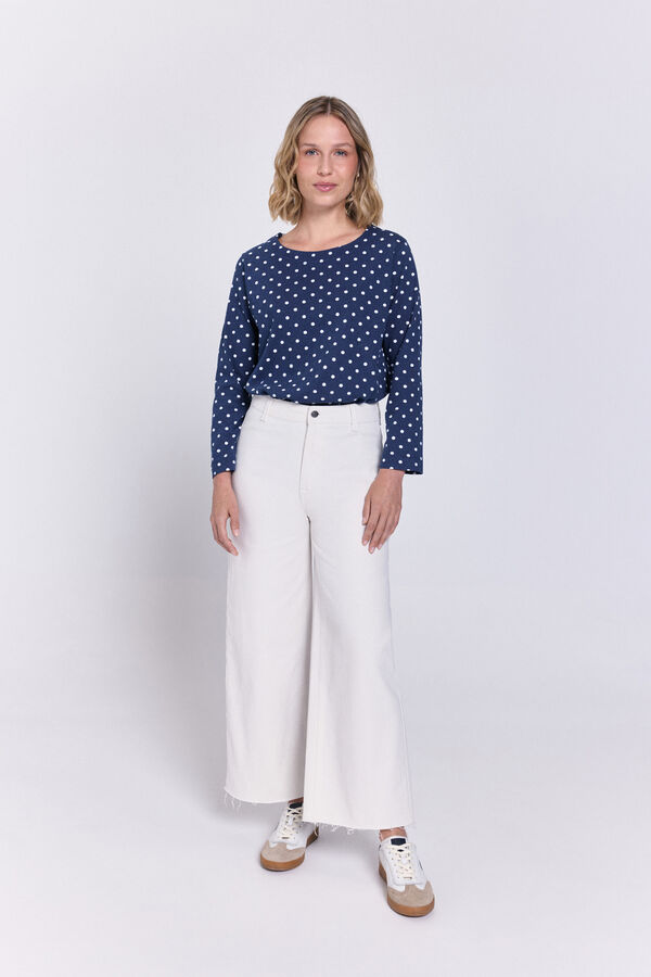 Milano Pantalón culotte tiro alto Marfil