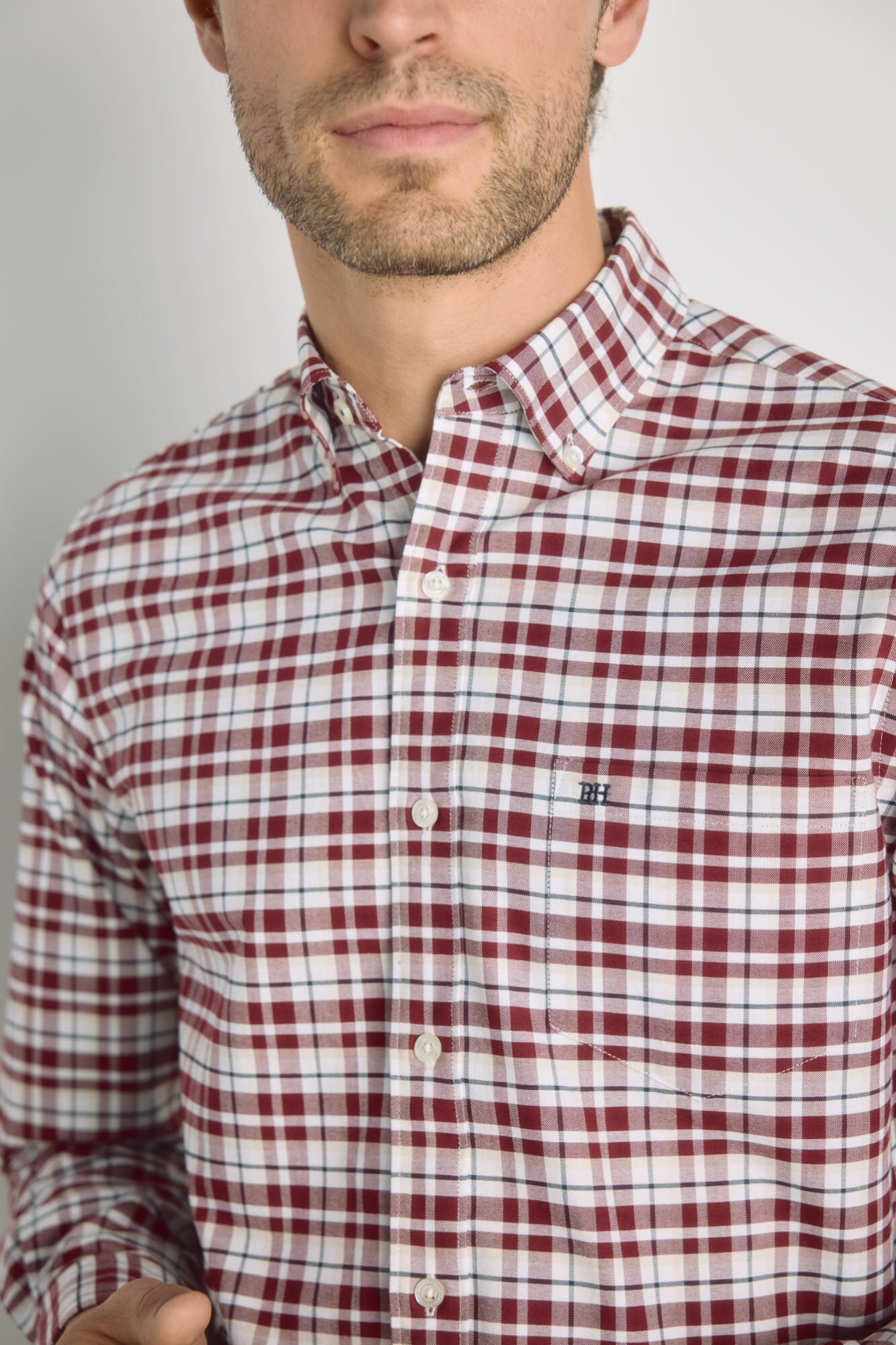 Pedro del Hierro Camisa cuadros manga larga
