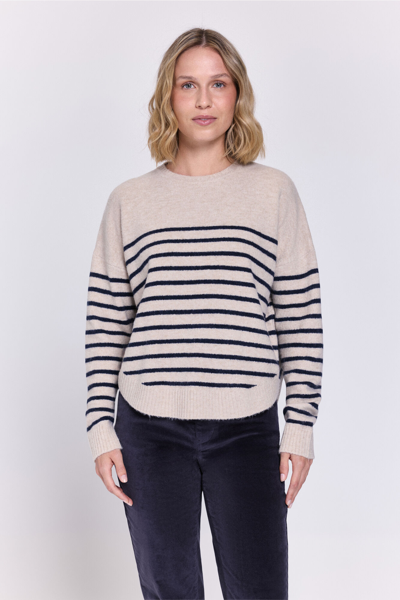 Milano Jersey rayas bicolor bajo redondo